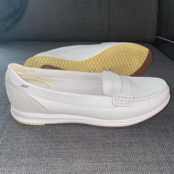Geox Respira White Leather Loafers - Picture 3 of 5